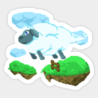 Pixel Art Sheep cloud Sticker